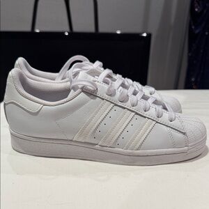 Adidas SuperstarsWhite Leather Sneakers